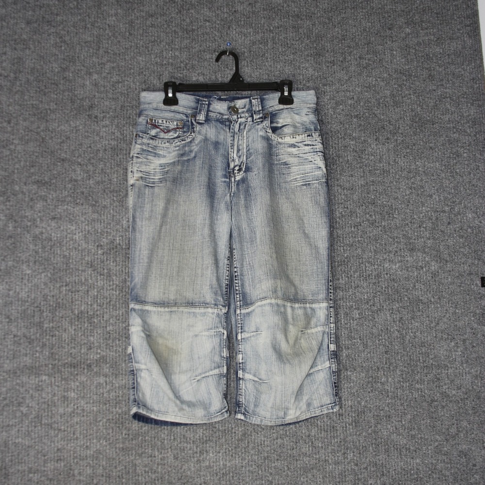Point Zero Denim Capri Shorts Mens 32 Blue Y2K‎ Skater Baggy P1955